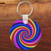 Keyring - Rainbow Swirr Fraktal Muster Schlüsselanhänger (Vorderseite)
