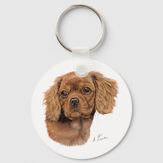 Keyring: Ruby Cavalier king charles spaniel puppy Schlüsselanhänger (Vorderseite)