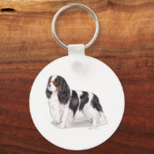 Keyring : Tricolor Cavalier King charles spaniel Schlüsselanhänger (Vorderseite)