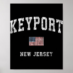 Keyrt New Jersey Nj Vintage Amerikanische Flagge S Poster