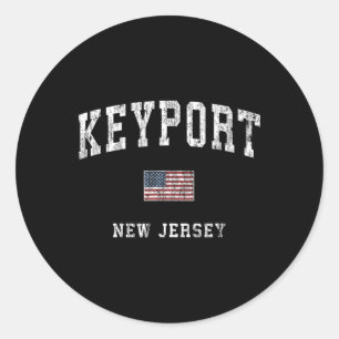 Keyrt New Jersey Nj Vintage Amerikanische Flagge S Runder Aufkleber