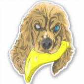 Keys & Banana, die Miniatur Cocker spaniel Aufkleber (Vorderseite)