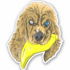 Keys & Banana, die Miniatur Cocker spaniel Aufkleber