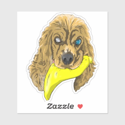 Keys & Banana, die Miniatur Cocker spaniel Aufkleber (Blatt)