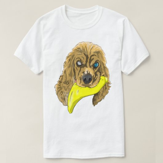 Keys & Banana, die Miniatur Cocker spaniel T-Shirt (Design vorne)