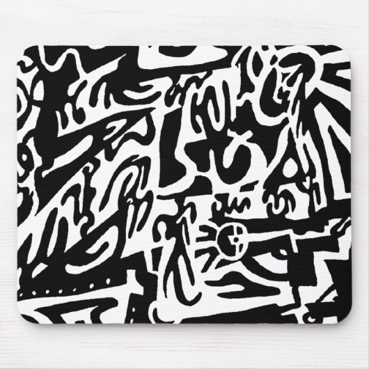 "Keys", digital B&W abstrakt Mousepad (Vorne)