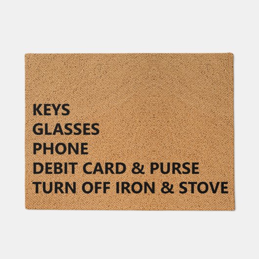 Keys Glasses Phone Debit Card Purse Iron Stove Fußmatte (Vorderseite)