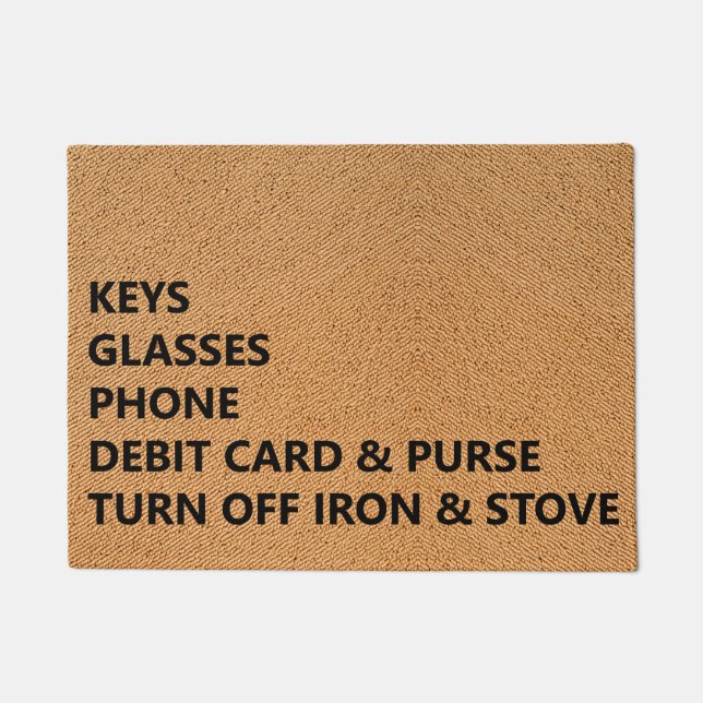 Keys Glasses Phone Debit Card Purse Iron Stove Fußmatte (Vorderseite)