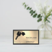 Keys House-Logo | Metallischer Hintergrund Visitenkarte (Stehend Vorderseite)