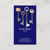 Keys - White on Deep Navy Visitenkarte (Rückseite)
