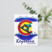 Keystone Colorado aquamariner Snowboarder Postkarte (Stehend Vorderseite)