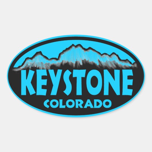 Keystone Colorado blaue ovale Aufkleber (Vorderseite)