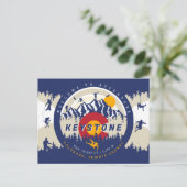 Keystone Colorado Flag Berg Skikletterer Postkarte (Stehend Vorderseite)