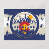 Keystone Colorado Flag Berg Skikletterer Postkarte (Vorderseite)