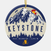 Keystone Colorado Flag Berg Souvenir Keramik Ornament (Vorne)