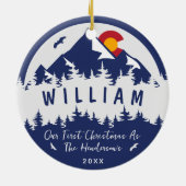 Keystone Colorado Flag Bergwandern Keramik Ornament (Hinten)