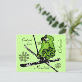 Keystone Colorado - grüne Themenkarte Postkarte (Stehend Vorderseite)