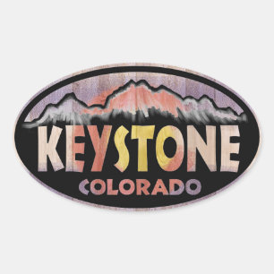 Keystone Colorado Holzflagge ovale Aufkleber