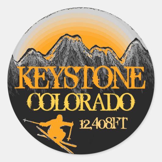 Keystone Colorado Orangenkitzel Runder Aufkleber (Vorderseite)