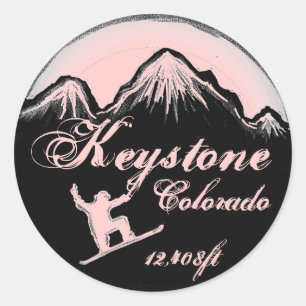 Keystone Colorado Rosa Snowboard Art Aufkleber