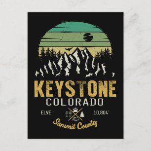 Keystone Colorado Ski Berg Vintager 60er Postkarte