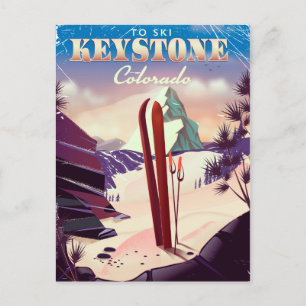 Keystone, Colorado Ski Vintages Poster. Postkarte