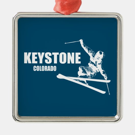Keystone Colorado Skier Ornament Aus Metall (Vorne)