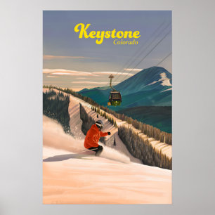 Keystone Colorado Skigebiet Reiseplakat Poster