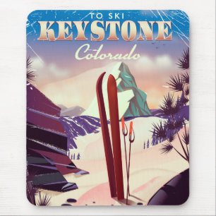 Keystone, Colorado Skigebiet Vintage Poster. Mousepad