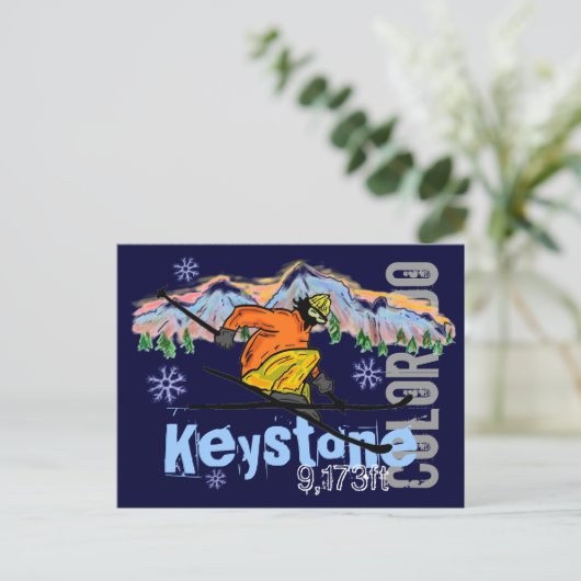 Keystone Colorado Skipass Postkarte (Stehend Vorderseite)