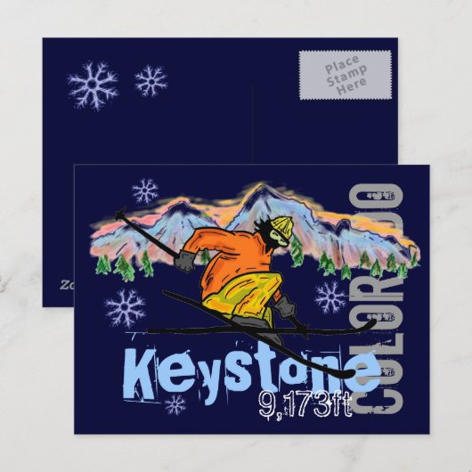 Keystone Colorado Skipass Postkarte (Vorne/Hinten)