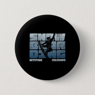 Keystone Colorado Snowboarding Resort Cool Vintag Button