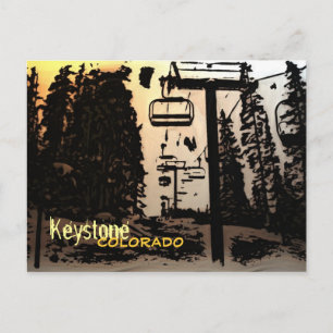 Keystone Colorado Sonnenuntergang Lift Postkarte