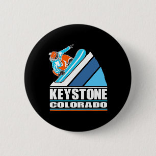 Keystone Colorado - Vintager Snowboarder Button