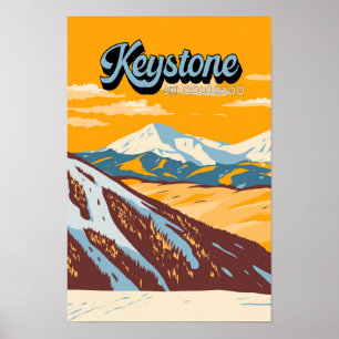 Keystone Colorado Winter Skigebiet Vintage Poster