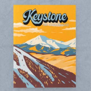 Keystone Colorado Winter Skigebiet Vintage Postkarte