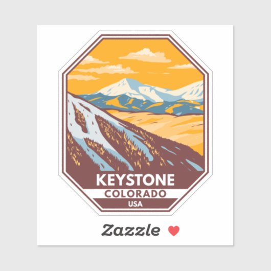 Keystone Colorado Winterskigebiet Aufkleber (Blatt)