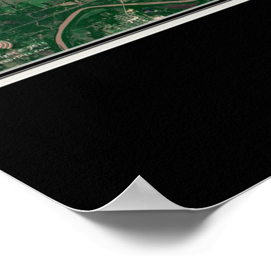 Keystone Lake Oklahoma von Space Satellite Map Poster (Ecke)