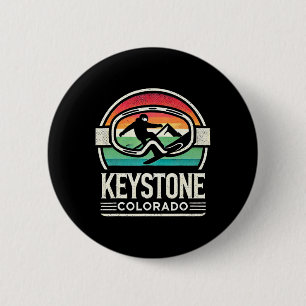 Keystone Snowboarding Retro Colorado Bergschnee Button