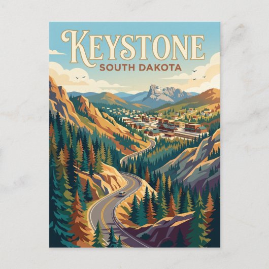 Keystone South Dakota Postkarte (Vorderseite)