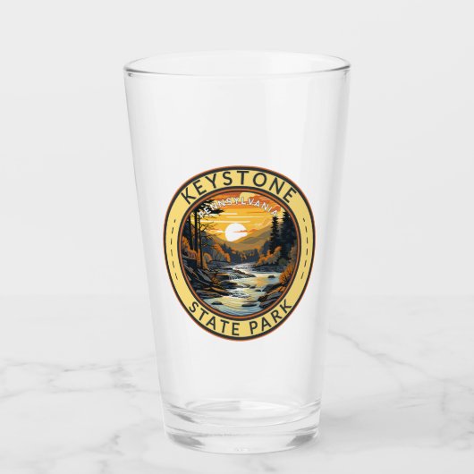 Keystone Staat Park Pennsylvania Travel Art Abzeic Glas (Vorderseite)