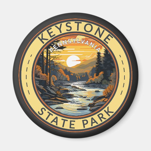 Keystone Staat Park Pennsylvania Travel Art Abzeic Magnet (Vorne)