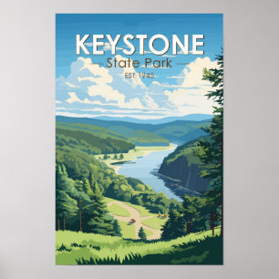 Keystone Staat Park Pennsylvania Vintag Reisen Poster