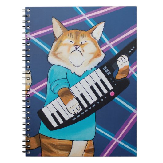 Keytar Katzen-Notizbuch Notizblock (Vorderseite)