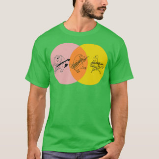 Keytar Platypus Venn Purple Orange Yellow T-Shirt