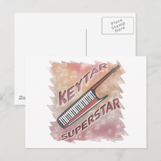 Keytar Superstar Postkarte (Vorne/Hinten)