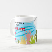 Keyworker Tasse HÄNDET AUS! Funny Mask (Vorderseite Links)