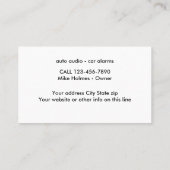 Kfz-Audio und -Alarme Visitenkarte (Rückseite)