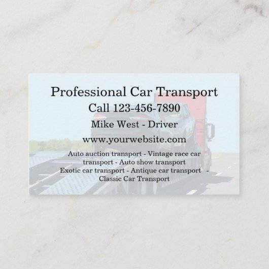 Kfz-Beförderer Visitenkarte (Rückseite)