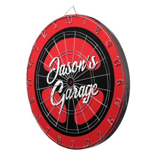 Kfz-Dartbrett mit Druck auf das Lenkrad Dartscheibe (Vorderseite rechts)